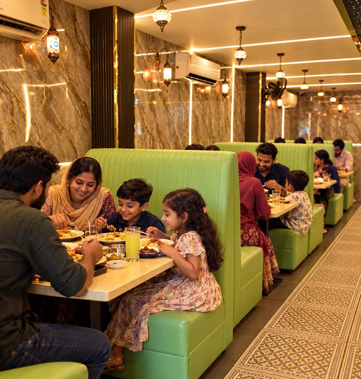 Warm Family Dining in Arco Restaurant tall pic
